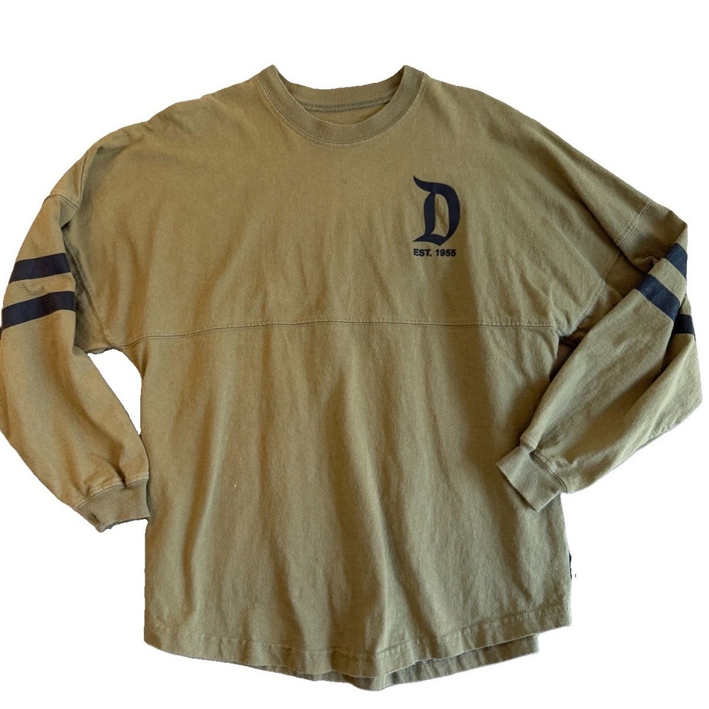 Disneyland Resort Green Spirit Stripe Jersey Women's Small Long Sleeve Retro